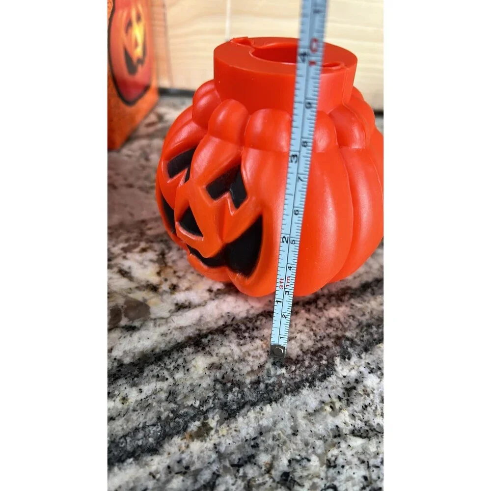 Vintage Halloween Blow Mold Pumpkins String Lights